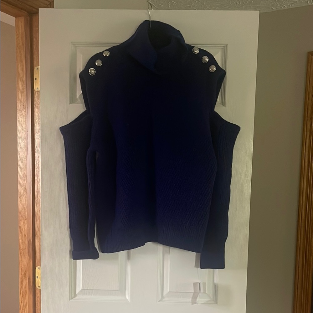 INC International Concepts Blue Cowl Neck Sweater